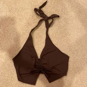 Brown Tie Halter Top